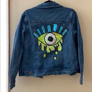 Sequin Patch Jean Jacket